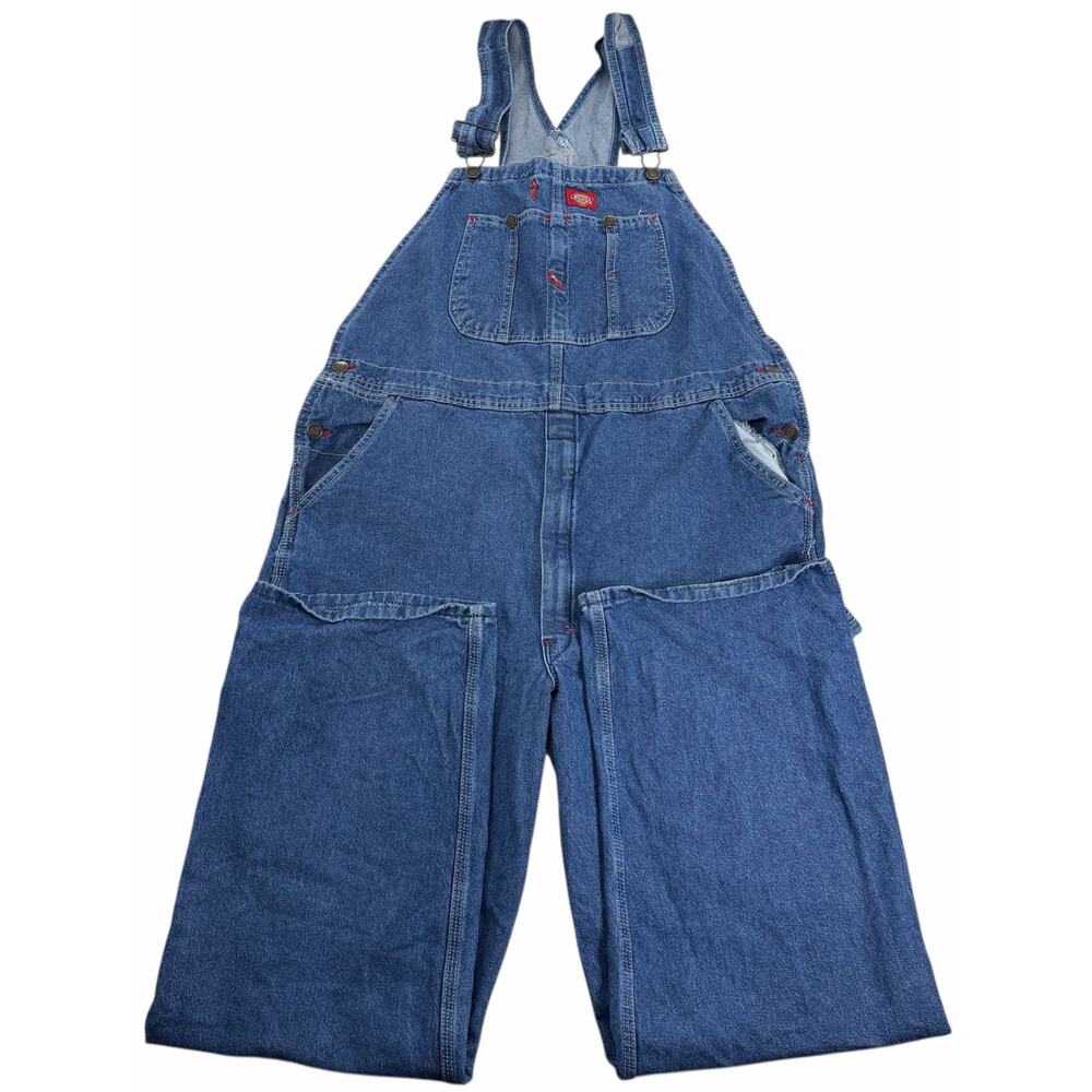 Dickies Dungarees Men's 38x32 Blue Overalls Bib Denim Workwear Carpenter